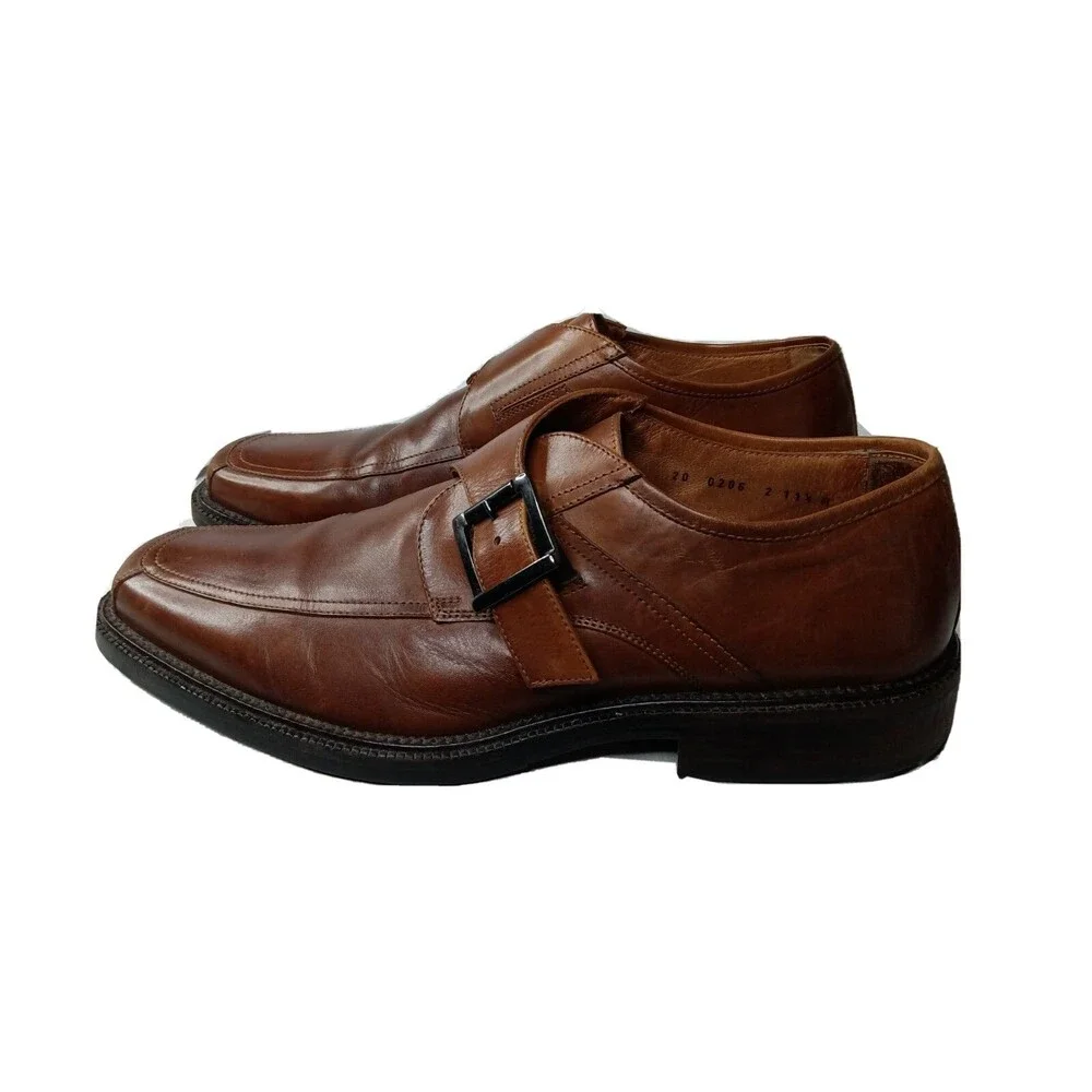Johnston Murphy Monk Strap Brown  Leather Dress Shoes Men's Size 11.5
